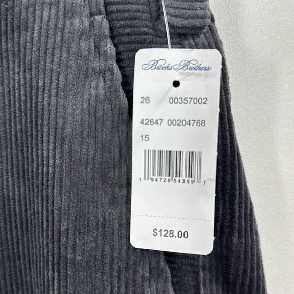 Brooks Brothers Men’s Gray Corduroy Dress Pants Regular size 38/30.NWT. - Picture 4 of 11